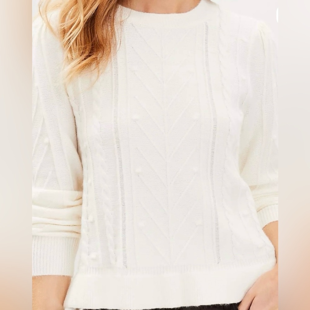 Loft Bubble Ruffle Hem Sweater XL NWT